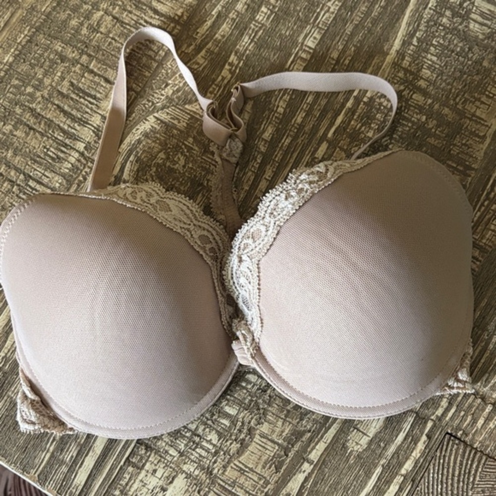 Natori-Everyday T-Shirt Bra with Lace Trim - Nude
